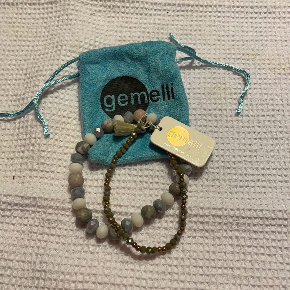 Gemelli earth tones beaded bracelet set